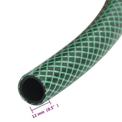 vidaXL Garden Hose with Fitting Set Green 0.6" 10 m PVC