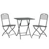 vidaXL 3 Piece Garden Dining Set Expanded Metal Mesh Anthracite