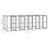 vidaXL Outdoor Dog Kennel Steel 12.1 m²