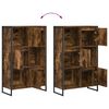 vidaXL Book Cabinet Smoke Oak 68 x 30 x 108.5 cm Engineered Wood