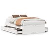 vidaXL Bed Frame without Mattress with Drawers White 135x190 cm Solid Wood Pine