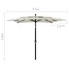 vidaXL 3-Tier Garden Parasol with Aluminium Pole Sand 2.5x2.5 m