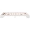 vidaXL Bed Frame White 135 x 190 cm Solid Pine Wood