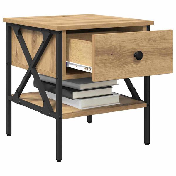 vidaXL Bedside Cabinet with Drawer Artisan oak 40 x 42 x 45 cm