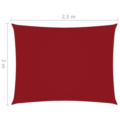vidaXL Sunshade Sail Oxford Fabric Rectangular 2x2.5 m Red