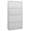 vidaXL Office Cabinet Light Grey 90x40x180 cm Steel and Tempered Glass