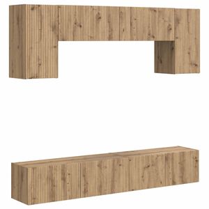 vidaXL TV Cabinet Set Wall-mounted 5 pcs Concrete Grey Engineered Wood