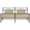 vidaXL Metal Bed Frame without Mattress Sonoma Oak 160x200 cm