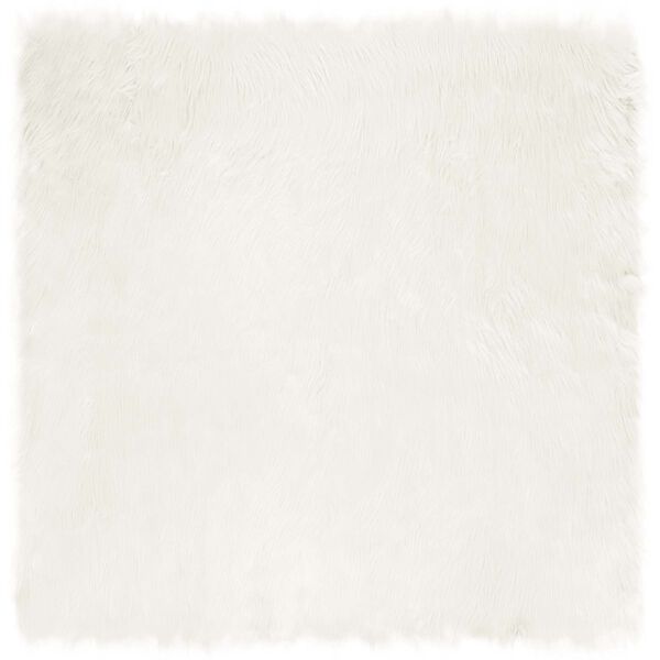 vidaXL Faux Sheepskin Rug Tafalla White 200 x 200 cm Polyester