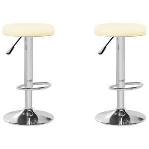 vidaXL Bar Stools 2 pcs Cream Faux Leather