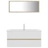 vidaXL Bathroom Furniture Set White and Sonoma Oak Engineered Wood