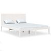 vidaXL Bed Frame without Mattress White 140x200 cm Solid Wood Pine