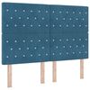 vidaXL LED Headboard with LED Strip Lights Dark Blue 160 cm Polyester