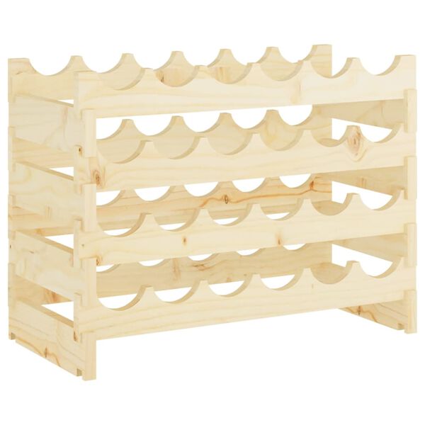 vidaXL Wine Rack 65x29x46 cm Solid Wood Pine