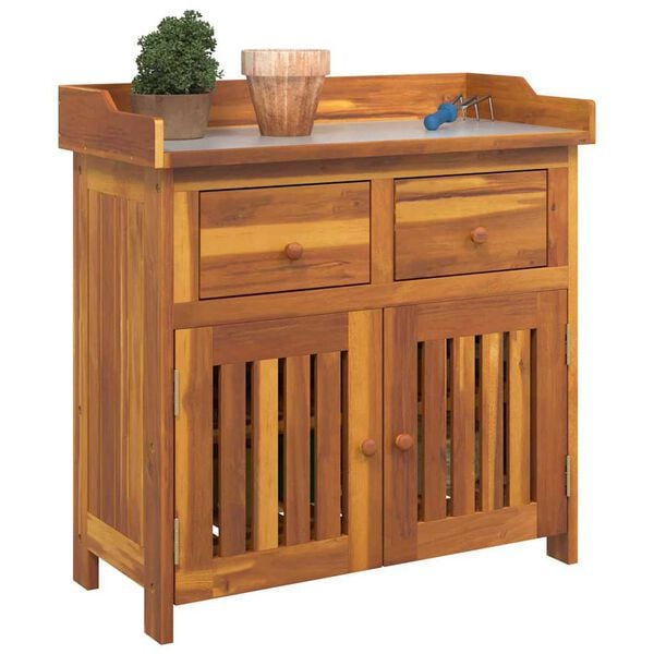 vidaXL Garden Cabinet Natural 78 x 36.5 x 78cm Solid Acacia Wood