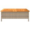 vidaXL Garden Table Beige 70x70x25 cm Rattan and Acacia Wood