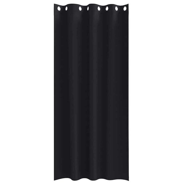 vidaXL Blackout Curtains with Rings 2 pcs Black 245 x 140 cm Polyester