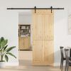 vidaXL Sliding Door with Hardware Set 80x210 cm Solid Wood Pine