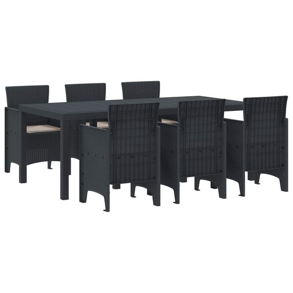 vidaXL Garden Dining Set 7 pcs Anthracite Polypropylene
