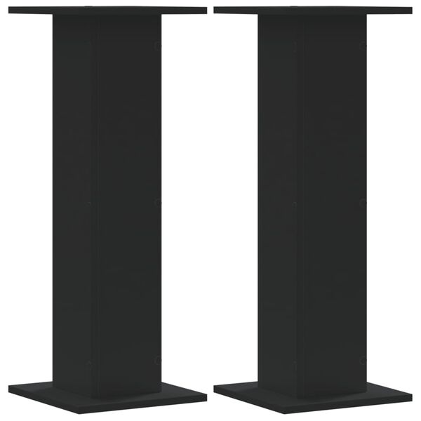 vidaXL Speaker Stands 2 pcs Black 30x30x80 cm Engineered Wood