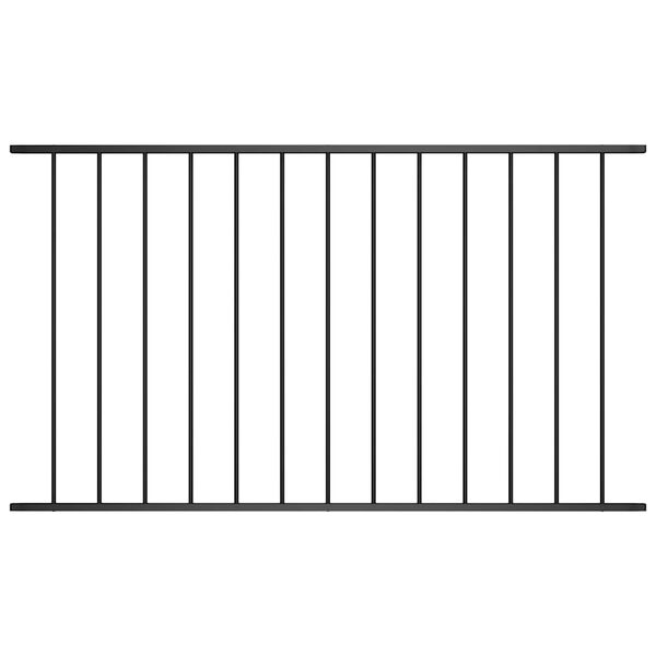 vidaXL Fence Panel Powder-coated Steel 1.7x1.17 m Black