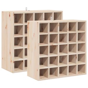 vidaXL Wine Rack 2 pcs Natural 56 x 25 x 56 cm Solid Pine Wood