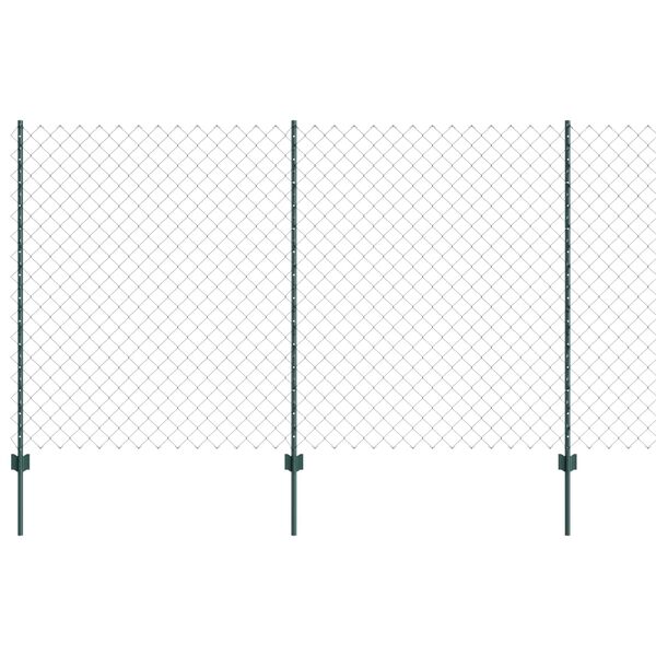 vidaXL Fence with Post Green 1.4 x 25 m Steel and PVC