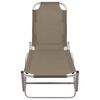 vidaXL Sun Lounger Aluminium and Textilene Taupe