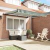 vidaXL Retractable Awning Manual Green and White 350 x 250 cm