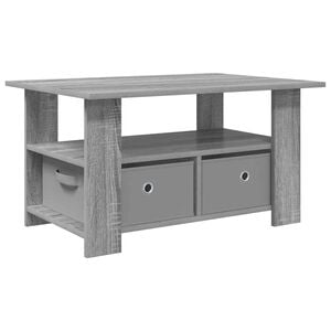 vidaXL Coffee Table Grey Sonoma 77 x 55 x 42 cm Engineered Wood