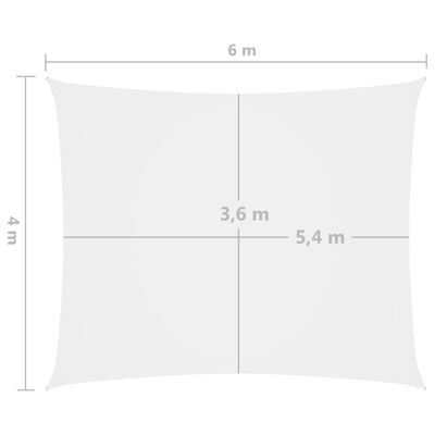 vidaXL Sunshade Sail Oxford Fabric Rectangular 4x6 m White