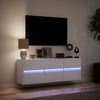 vidaXL TV Wall Cabinet with LED Lights White 130x31x45 cm