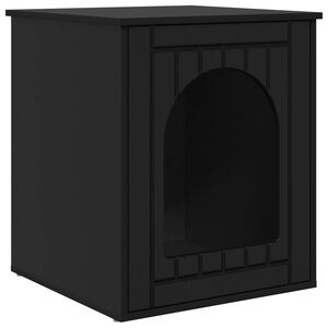 vidaXL Cat House Black 53 x 52 x 62 cm Engineered Wood