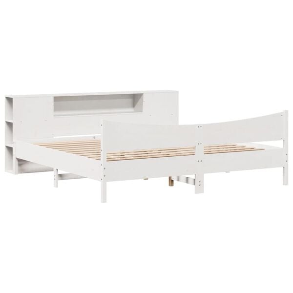 vidaXL Bed Frame without Mattress White 180x200 cm Super King Solid Wood Pine
