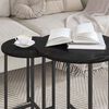 vidaXL Side Table Set 2 pcs Black Oak