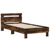 vidaXL Bed Frame without Mattress with LED Lights Smoked Oak 90x200 cm