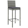 vidaXL 11 Piece Garden Bar Set with Cushions Grey Poly Rattan