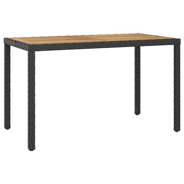 vidaXL Garden Table Black and Brown 123x60x74 cm Solid Acacia Wood