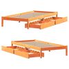 vidaXL Bed Frame without Mattress Wax Brown 100x200 cm Solid Wood Pine