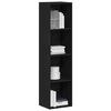 vidaXL Book Cabinet Black Oak 36 x 30 x 143 cm Engineered Wood