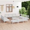 vidaXL 13 Piece Garden Lounge Set White Solid Pinewood