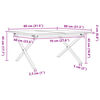 vidaXL Coffee Table X-Frame 80x80x45 cm Solid Wood Pine and Steel