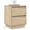 vidaXL Bedside Cabinet with Drawer 2 pcs Sonoma Oak 39 x 34.5 x 50 cm