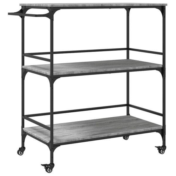 vidaXL Kitchen Trolley Grey Sonoma 100.5x50x105 cm Engineered Wood