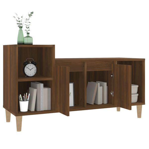 vidaXL TV Cabinet Brown Oak 100x35x55 cm Engineered Wood