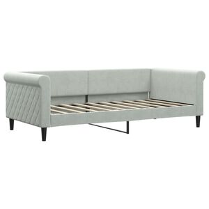 vidaXL Day Bed without Mattress Light Grey 90x190 cm Single Velvet