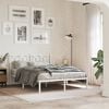 vidaXL Metal Bed Frame without Mattress with Headboard White 140x200cm