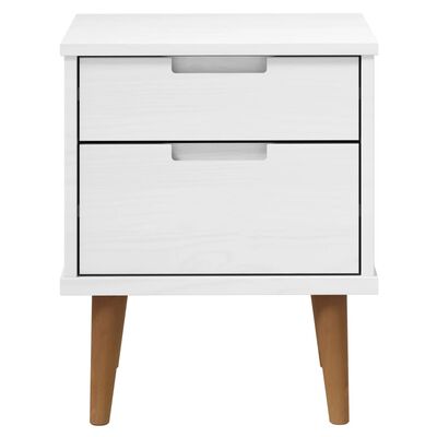 vidaXL Bedside Cabinet MOLDE White 40x35x48 cm Solid Wood Pine