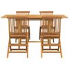 vidaXL Garden Dining Set 5 pcs Brown Solid Teak Wood
