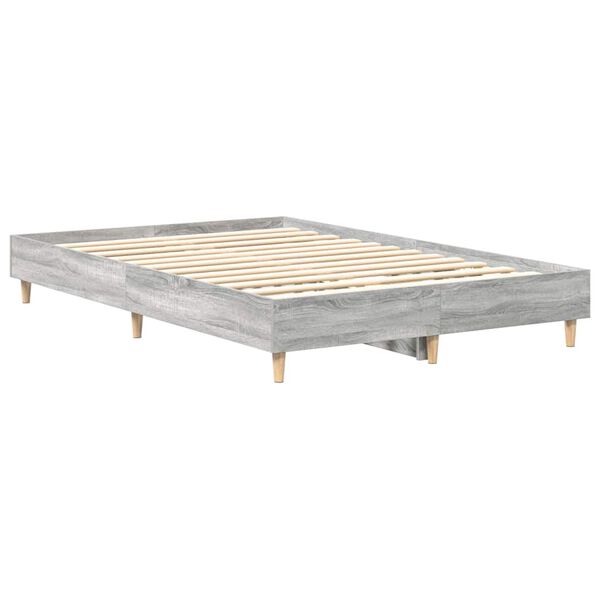 vidaXL Bed Frame No Mattress Grey Sonoma 120x200 cm Engineered Wood